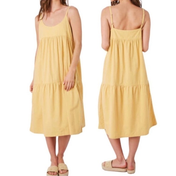 Zulu & Zephyr Ecliptic Cotton Midi Dress Marigold Yellow Sz 6 - Picture 1 of 7